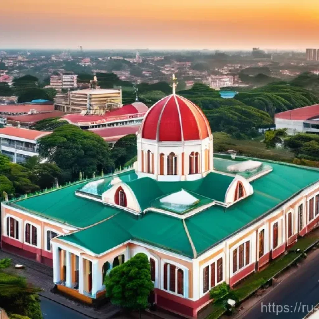 브라자빌 주요 관광 명소 - **A Vibrant Brazzaville Cityscape:** A wide-angle shot capturing the essence of Brazzaville's archit...