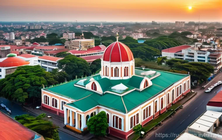 브라자빌 주요 관광 명소 - **A Vibrant Brazzaville Cityscape:** A wide-angle shot capturing the essence of Brazzaville's archit...