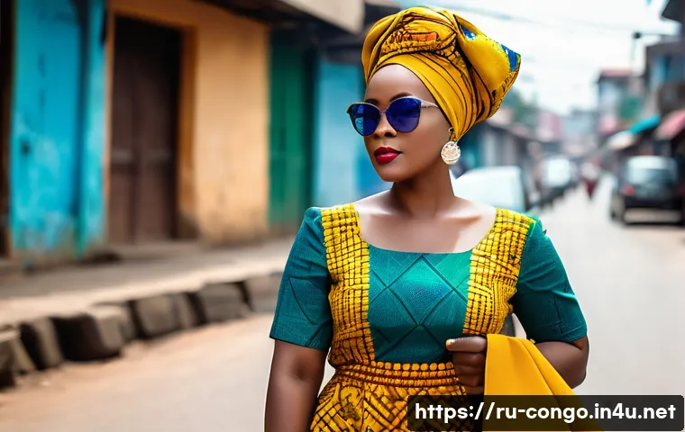콩고 공화국에서의 유행 패션 스타일 - **Vibrant Congolese Elegance: A Modern Tradition**
    A full-body portrait of a confident Congolese...