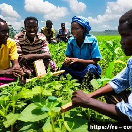 Home 31 콩고 공화국에서의 NGO 및 국제 기구 활동 - A vibrant rural community scene in the Republic of Congo showcasing an outdoor educational workshop ...